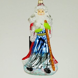 Mikołaj z Gołębiami bombka szklana ręcznie malowana 15 cm