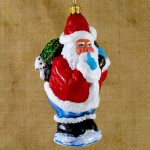 Mikołaj  cicho-sza porcelana bombka szklana ręcznie malowana 12 cm