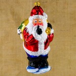 Mikołaj  cicho-sza błysk  bombka szklana ręcznie malowana 12 cm