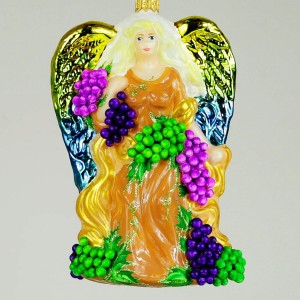 Anioł dobrobytu bombka choinkowa szklana ręcznie malowana 15cm