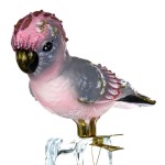 Papuga Nimfa różowa forma szklana ręcznie malowana 15 cm