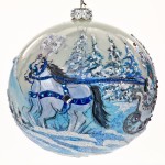 Pejzaż 12 cm Królowa Śniegu bombka szklana ręcznie malowana 