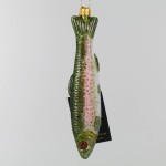 Pstrąg tęczowy bomka choinkowa szklana ręcznie malowana 13 cm
