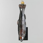 Śledź bomka choinkowa szklana ręcznie malowana 13 cm