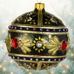 Biżuteria czarny hologram, bombki szklane ręcznie malowane 10 cm