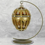 Cesarskie na szkle Jajo w stylu Faberge , ręcznie dekorowane, ozdoby szklane ręcznie malowane 12 cm