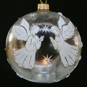 Lampion szklany całoroczny 12 cm Aniołki