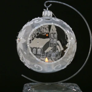 Lampion szklany całoroczny 10 cm Kościółek św. Bonifacego